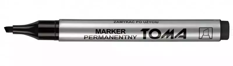 Marker permanentny ścięty, czarny