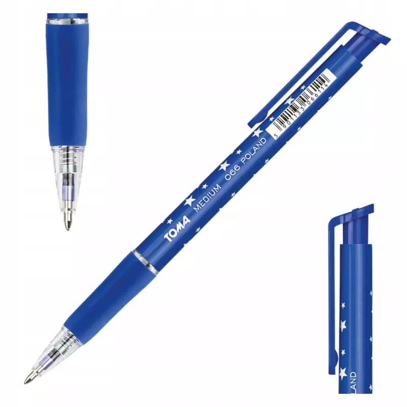 Długopis automatyczny gwiazdki 066 niebieski, Medium 1 mm, Toma Długopis automatyczny gwiazdki 066 niebieski, Medium 1 mm, Toma