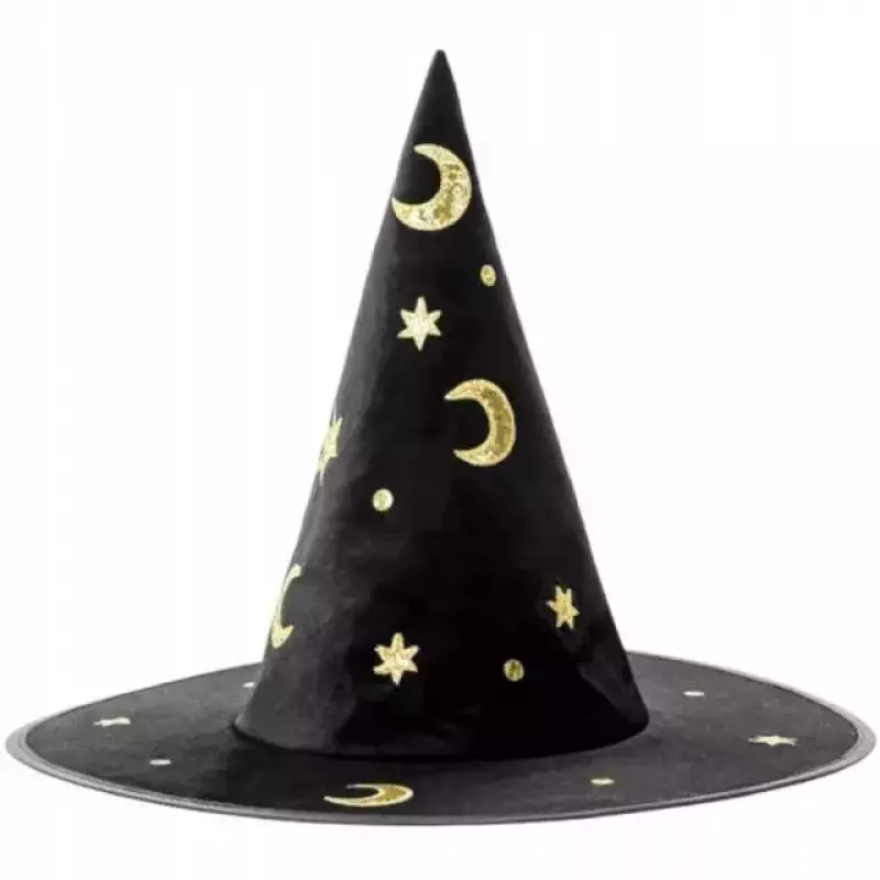 Kapelusz CZAROWNICY czarny HALLOWEEN księżyce
