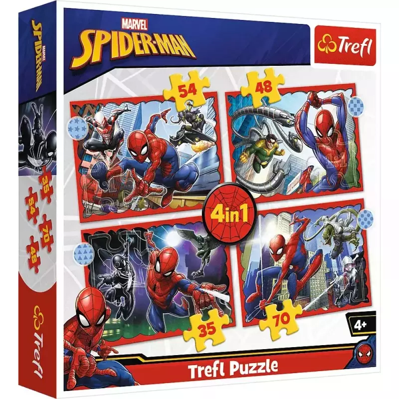 Puzzle 4w1. Bohaterski Spiderman
