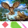 HAFT DIAMENTOWY SOWA RODZINA SOWY DIAMOND PAITING MOZAIKA ZESTAW 5D - zdjęcie