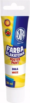 Farba plakatowa w tubce 30 ml, biała - zdjęcie