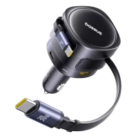 Ładowarka samochodowa Baseus Enjoyment Max 90W 2 x kabel USB-C + USB-A + USB-C - czarna, zdjęcie 3