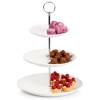 Patera porcelanowa biała 3-piętrowa 34 cm - zdjęcie