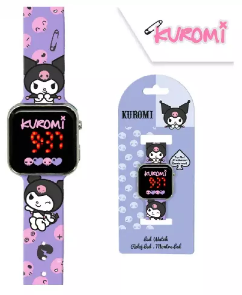 Kuromi. Zegarek LED z kalendarzem