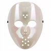 Maska "Jason", biały opalizujący, PartyDeco - zdjęcie