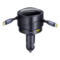 Ładowarka samochodowa Baseus Enjoyment Max 90W 2 x kabel USB-C + USB-A + USB-C - czarna, zdjęcie 4