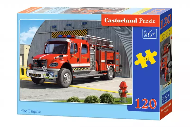 Puzzle 120 elementów. Wóz strażacki Puzzle 120 elementów. Wóz strażacki
