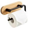 Uchwyt na papier toaletowy metalowy bambusowy czarny BLACK 13,5 cm - zdjęcie