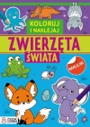 Zwierzęta świata. Kolorowanki z naklejkami - zdjęcie