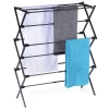Suszarka na pranie metalowa czarna pionowa rozsuwana 47-78x94 cm - zdjęcie