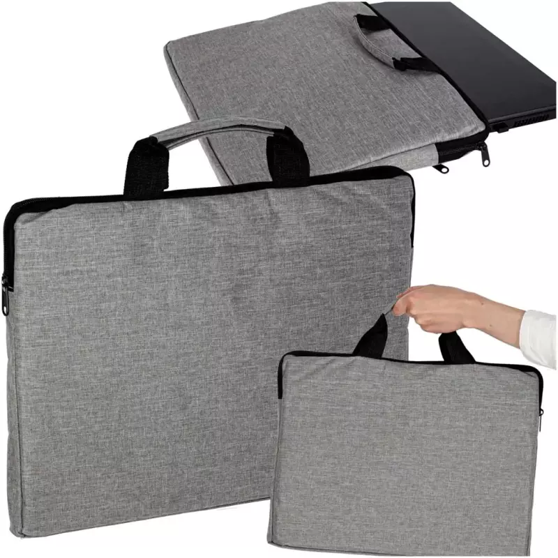 Torba na laptopa 15,6 cali na ramię teczka biznesowa damska męska szara Torba na laptopa 15,6 cali na ramię teczka biznesowa damska męska szara