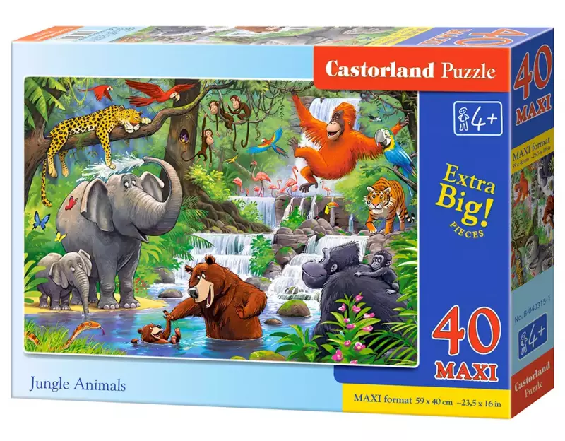 Puzzle maxi 40 elementów. Zwierzęta w dżungli Puzzle maxi 40 elementów. Zwierzęta w dżungli