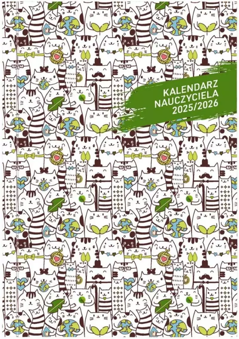 Kalendarz nauczyciela 2025/2026 B6 tygodniowy PCV, koty Kalendarz nauczyciela 2025/2026 B6 tygodniowy PCV, koty