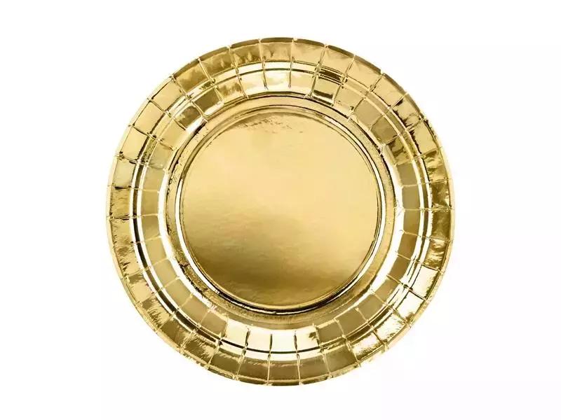 Talerzyki złote 18cm 6szt Talerzyki złote 18cm 6szt