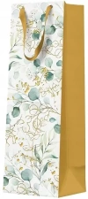 Torebka na Prezenty Prezentowa na Butelkę Wino Eukaliptus Boho 12x10x37cm - zdjęcie