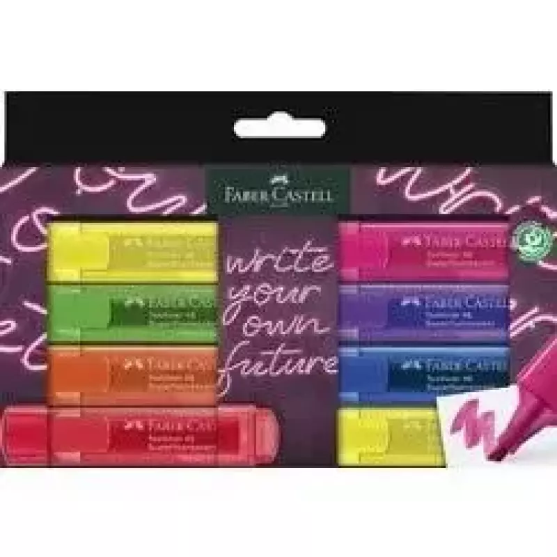 Zakreślacz Super Neon 8 kolorów FABER CASTELL Zakreślacz Super Neon 8 kolorów FABER CASTELL
