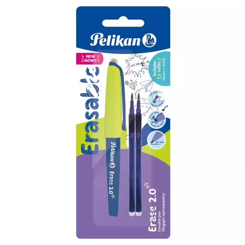 Długopis wymazywalny Erase 2.0 + wkłady, niebieski