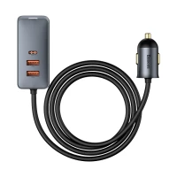 Ładowarka samochodowa Baseus Share Together 120W wieloportowa 2x USB-A + 2x USB-C - szara, zdjęcie 2