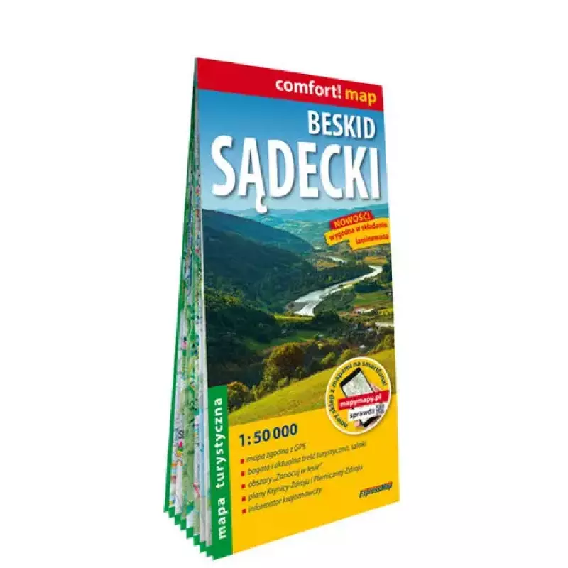 Beskid Sądecki laminowana mapa turystyczna 1:50 000 Beskid Sądecki laminowana mapa turystyczna 1:50 000