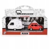 116092 MODEL FIAT 126P NIEWIADÓW N126 CZERWONY MALUCH Z PRZYCZEPĄ 1:43 - zdjęcie