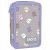 BackUP Piórnik dwukomorowy z wyposażeniem dla dziewczynki Kotki Kawaii - zdjęcie
