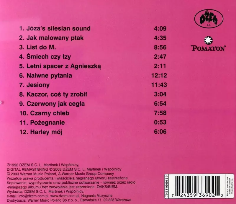 Wehikuł czasu. Spodek '92. Vol. 2, CD
