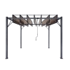 Pergola Ogrodowa z Ruchomymi Lamelami z Poliwęglanu 3 x 3 m Brązowa - zdjęcie