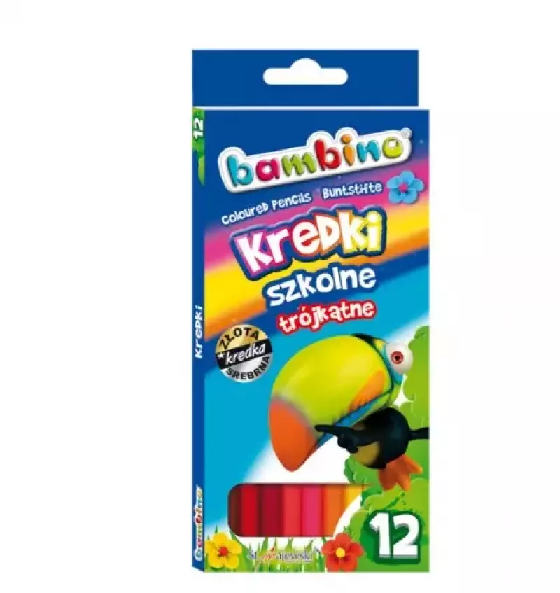 Kredki Bambino trójkątne, 12 kolorów Kredki Bambino trójkątne, 12 kolorów