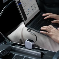 Ładowarka samochodowa Cuktech CC903P 100 W z wyświetlaczem i zwijanym kablem USB-C 70 cm - szara, zdjęcie 14