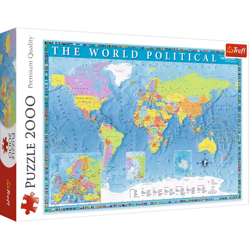 Puzzle 2000 elementów. Mapa polityczna Świata