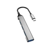 Dudao HUB 4w1 USB-C - 4x USB-A (3 x USB2.0 / USB3.0) 6,3cm czarny (A16T) - zdjęcie