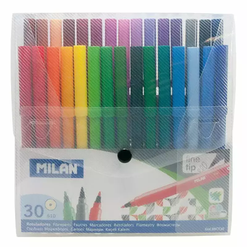 Flamastry Milan 30 kolorów w plastikowym etui