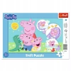 Trefl Puzzle ramkowe 15 el. Świnka Peppa, Najmilsza świnka - zdjęcie