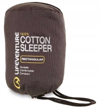 Cotton Sleeping Bag Liner, Rectangular, Blue, zdjęcie 3