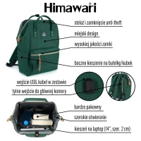 Plecak Himawari Classic M, butelkowa zieleń, zdjęcie 12