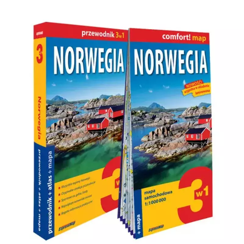 Norwegia 3w1 przewodnik + atlas + mapa Norwegia 3w1 przewodnik + atlas + mapa