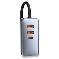 Ładowarka samochodowa Baseus Share Together 120W wieloportowa 2x USB-A + 2x USB-C - szara, zdjęcie 4