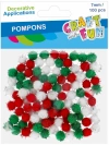 Ozdoba dekoracyjna Pompon 7mm/100szt 3kol Cf 12/144 - zdjęcie