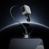 Ładowarka samochodowa Cuktech CC903P 100 W z wyświetlaczem i zwijanym kablem USB-C 70 cm - szara, zdjęcie 24