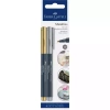 Pisak metaliczny Faber-Castell Metallics kolor srebrny i złoty 2 sztuki blister - zdjęcie