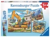Puzzle 3 x 49 elementów. Duże maszyny budowlane - zdjęcie