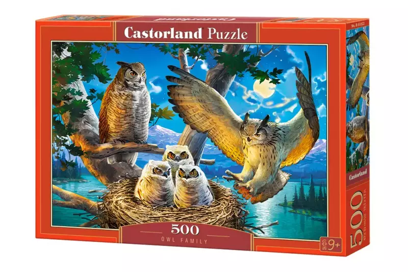 Puzzle 500 elementów. Rodzina sów