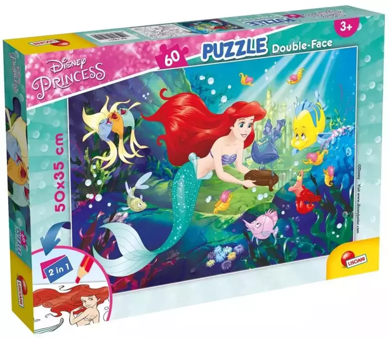 Puzzle dwustronne 60 elementów. Mała Syrenka Puzzle dwustronne 60 elementów. Mała Syrenka