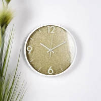 Zegar ścienny złoty biały 29,5 cm, zdjęcie 2