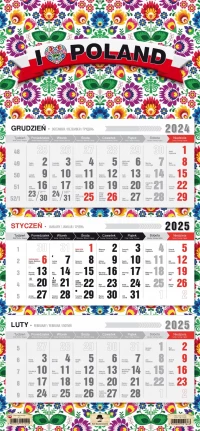 KALENDARZ TRÓJDZIELNY 2025 ROK ŚCIENNY PŁASKA GŁÓWKA GÓRY CZARNY STAW, zdjęcie 14