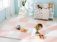 Duża mata piankowa puzzle Ricokids 60x60 cm 4 szt. brzoskwiniowo-biała, zdjęcie 4