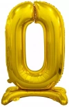 Balon foliowy stojący. Cyfra 0 (74 cm), złota - zdjęcie