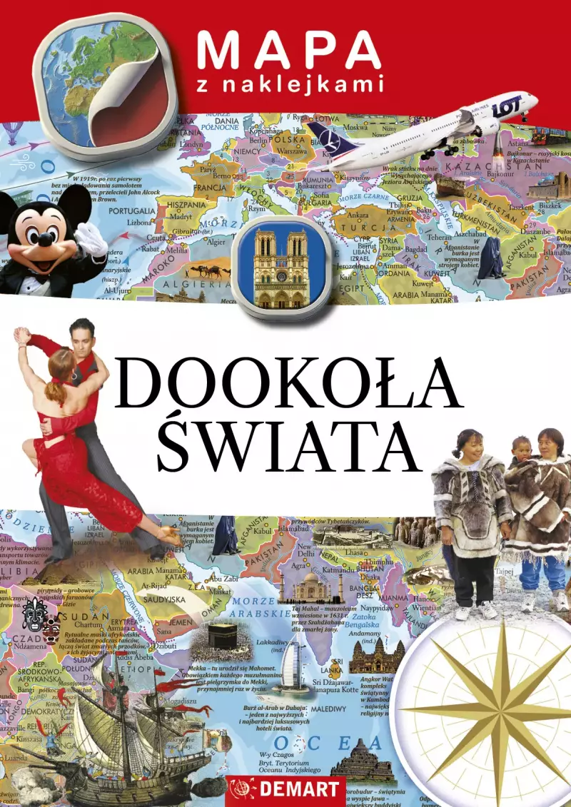 Mapy z naklejkami. Dookoła świata Mapy z naklejkami. Dookoła świata