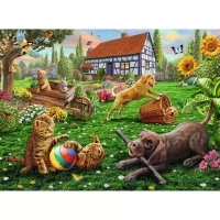 Puzzle XXL 200 elementów. Zabawa w ogrodzie, zdjęcie 2